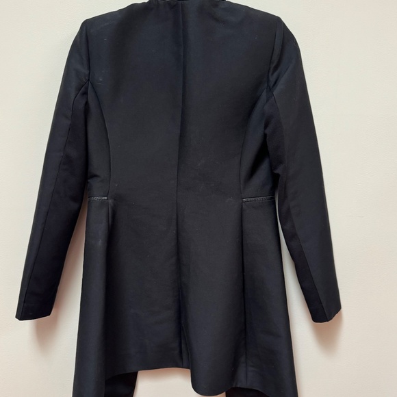 BCBG MAXAZRIA Women's Black Arelia A Line Tuxedo Blazer XXS Rare Zip Crop Coat - Picture 3 of 8